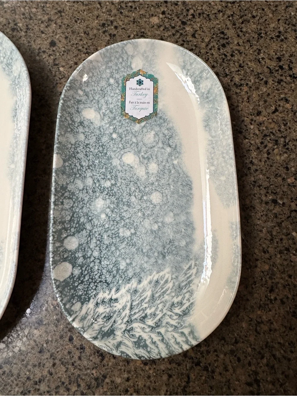 Handcrafted in Turkey Intesa Home Christmas Snowflake Oval Platter Set of 2